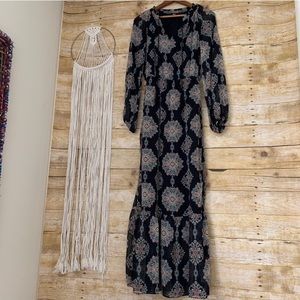 Cute Mossimo Long Sleeve Maxi Dress Ruffle Hem XS!